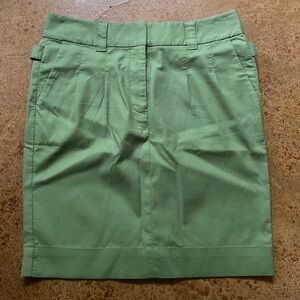 ANTHROPOLOGIE elevenses army green smooth twill‎ mini skirt